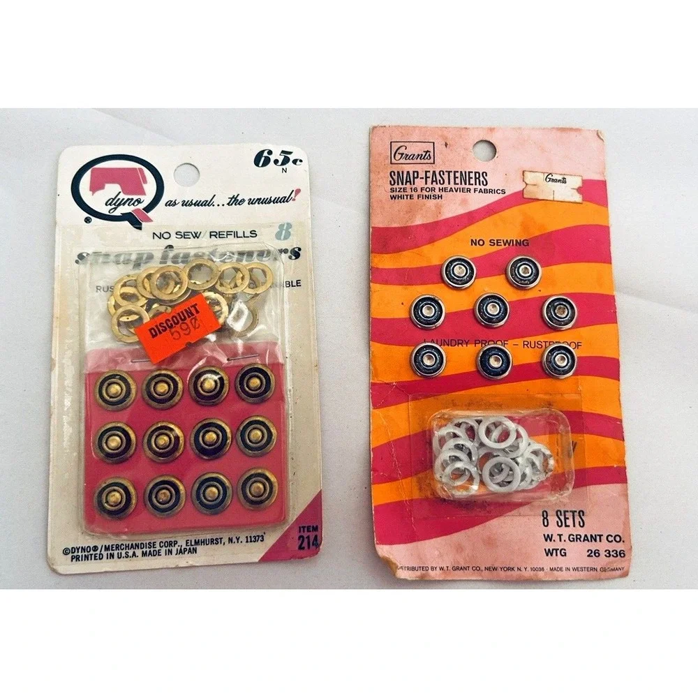 Vintage Snap Fasteners Grants‎ & Dyno, Made in Western Germany & Japan Lot of 2